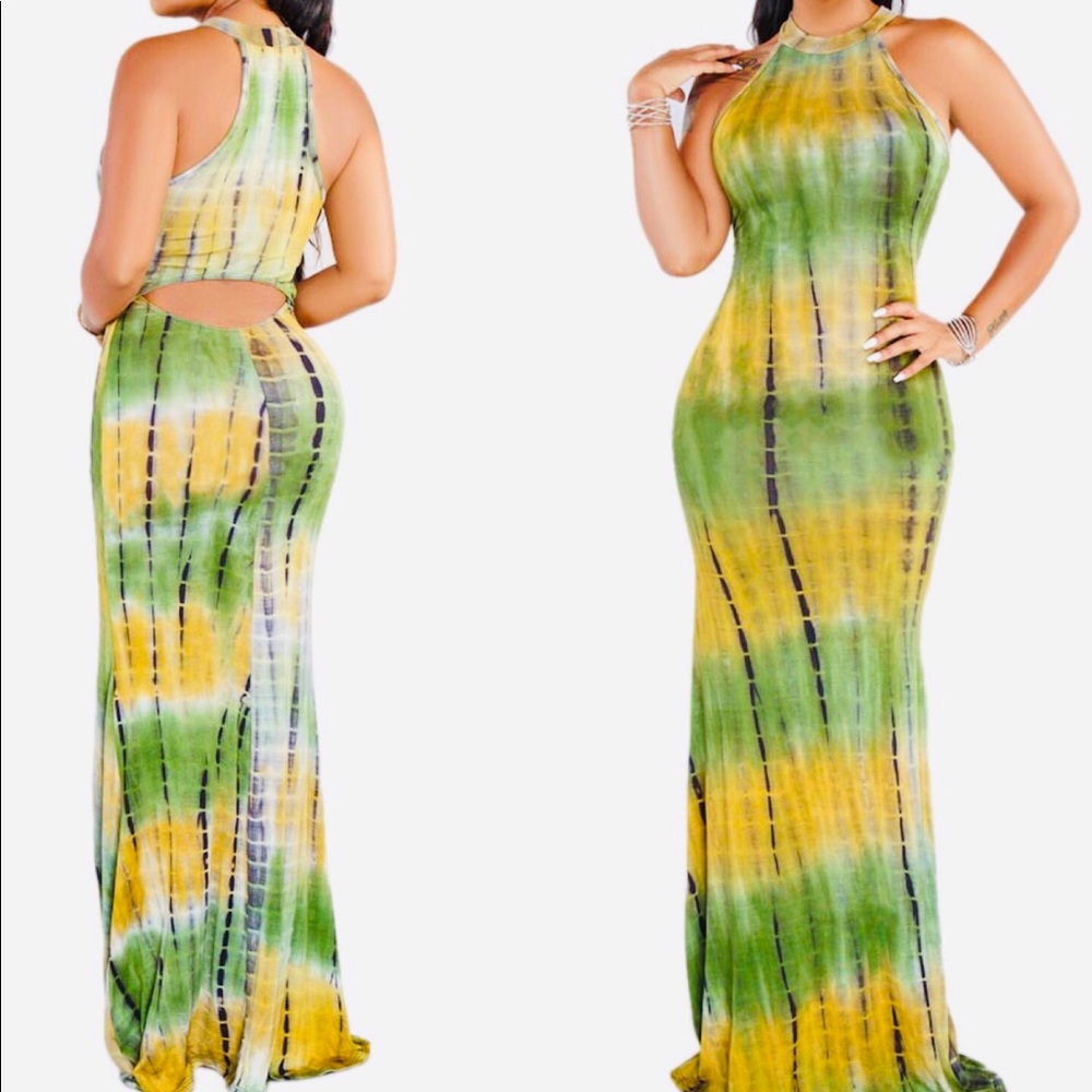 Cute and sexy open back maxi dress